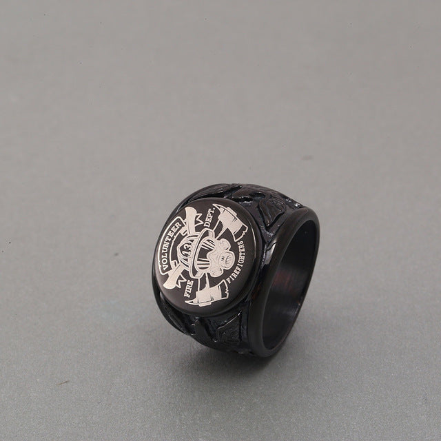Black USA Military Ring United States MARINE CORPS US ARMY Men Rings In Stainless Steel