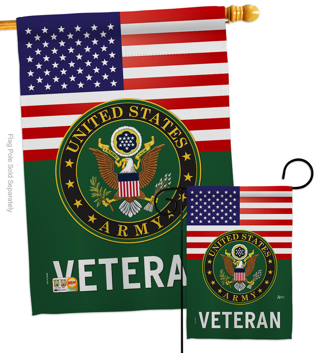 US Army Veteran Garden Flag Armed Forces Military Veteran Gift Yard Banner