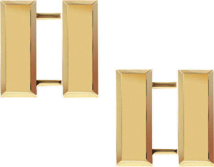 US Army Rank Insignia Gold Polished Pin Set - USA Made