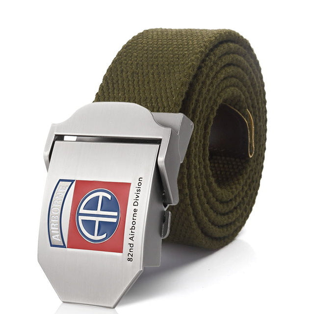 82nd Airborne Division luxury Metal buckle belt Army tactical belts for Men strap male