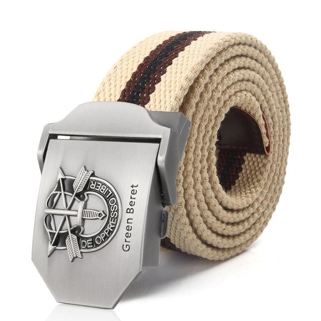 Special Forces Special Operation Commands Green Beret Metal Buckle Canvas Belt