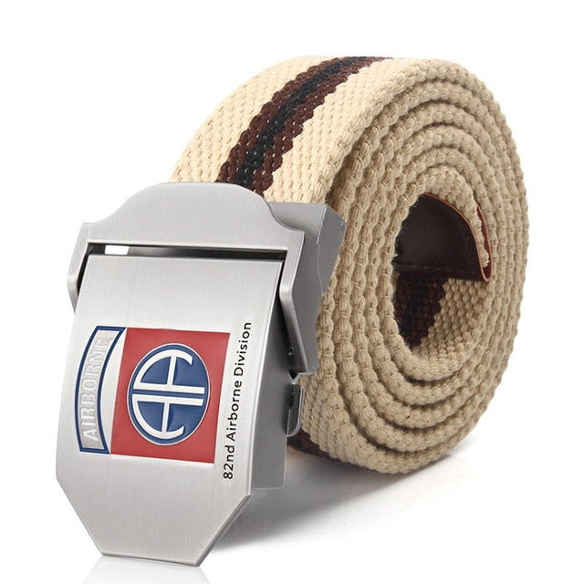 82nd Airborne Division luxury Metal buckle belt Army tactical belts for Men strap male