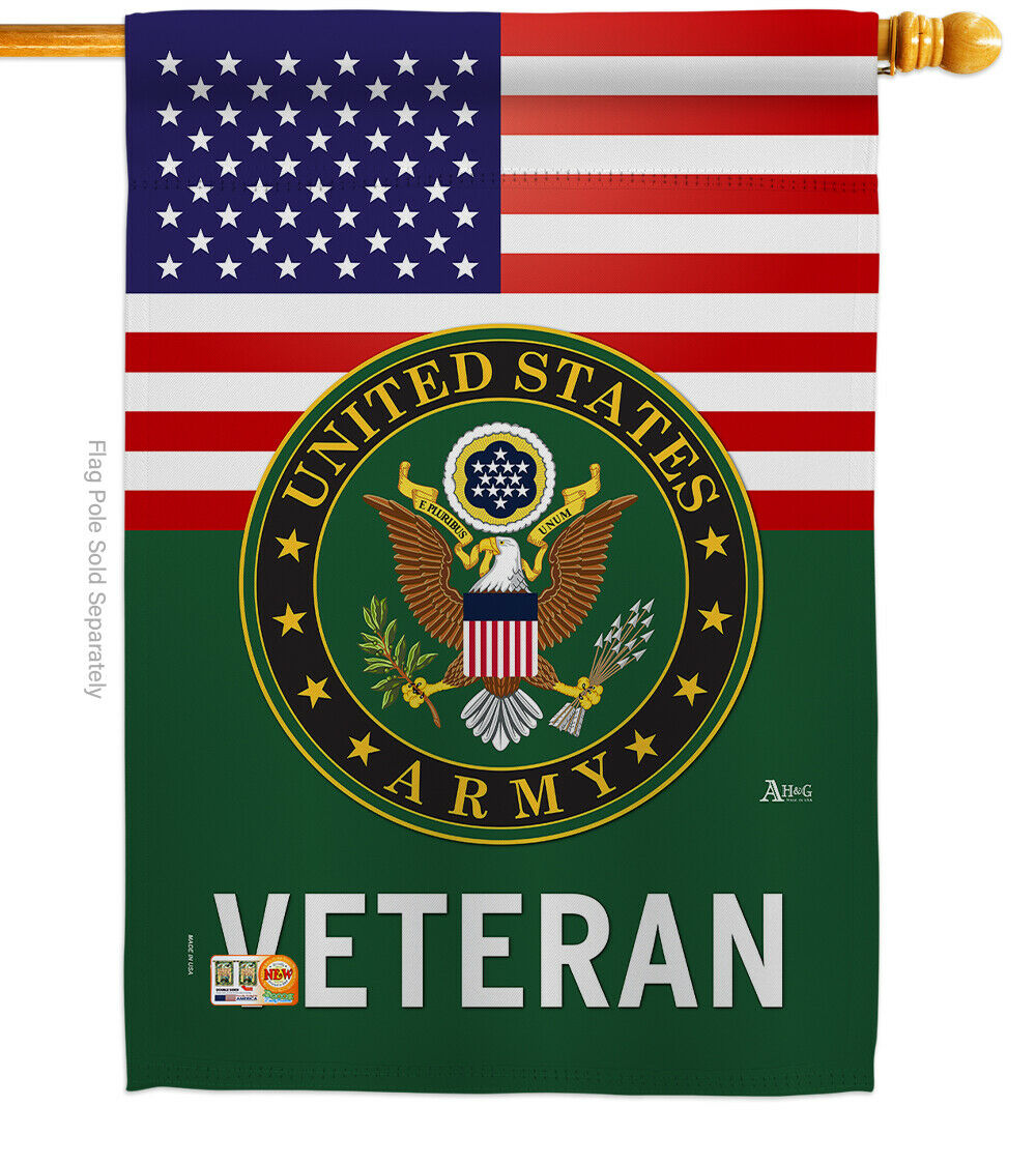 US Army Veteran Garden Flag Armed Forces Military Veteran Gift Yard Banner