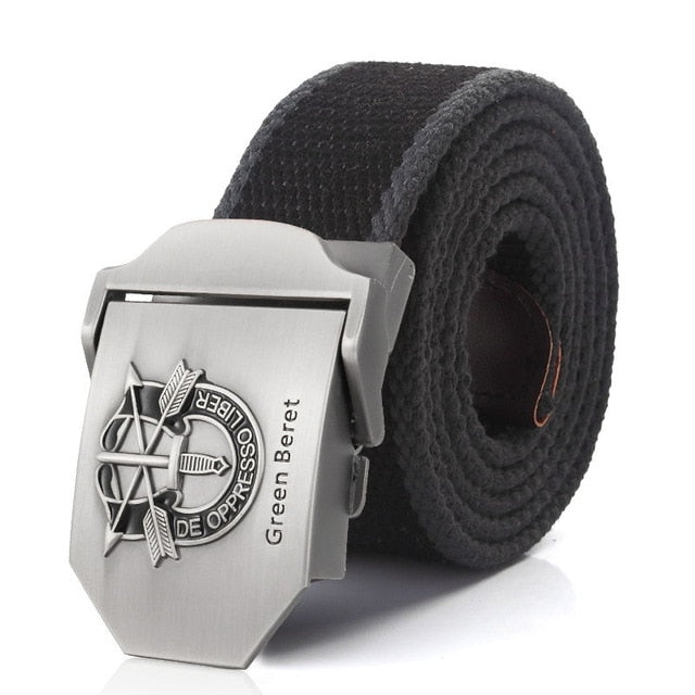 Special Forces Special Operation Commands Green Beret Metal Buckle Canvas Belt