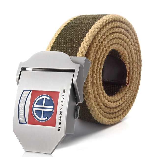 82nd Airborne Division luxury Metal buckle belt Army tactical belts for Men strap male