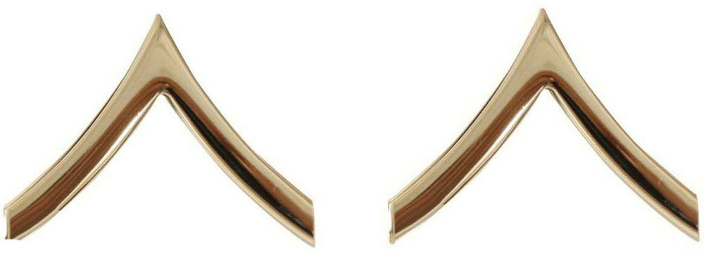 US Army Rank Insignia Gold Polished Pin Set - USA Made