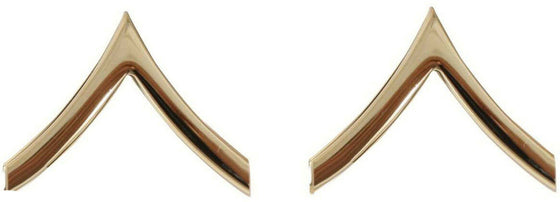 US Army Rank Insignia Gold Polished Pin Set - USA Made