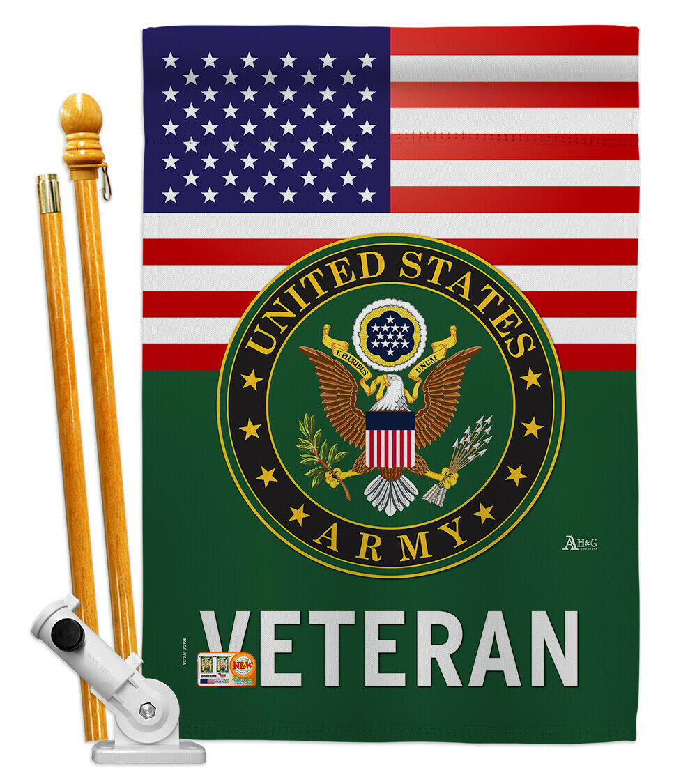 US Army Veteran Garden Flag Armed Forces Military Veteran Gift Yard Banner