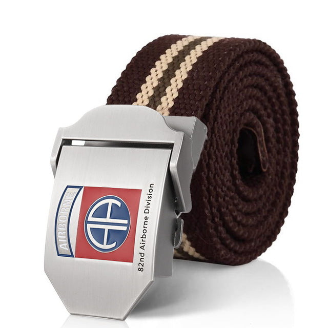 82nd Airborne Division luxury Metal buckle belt Army tactical belts for Men strap male