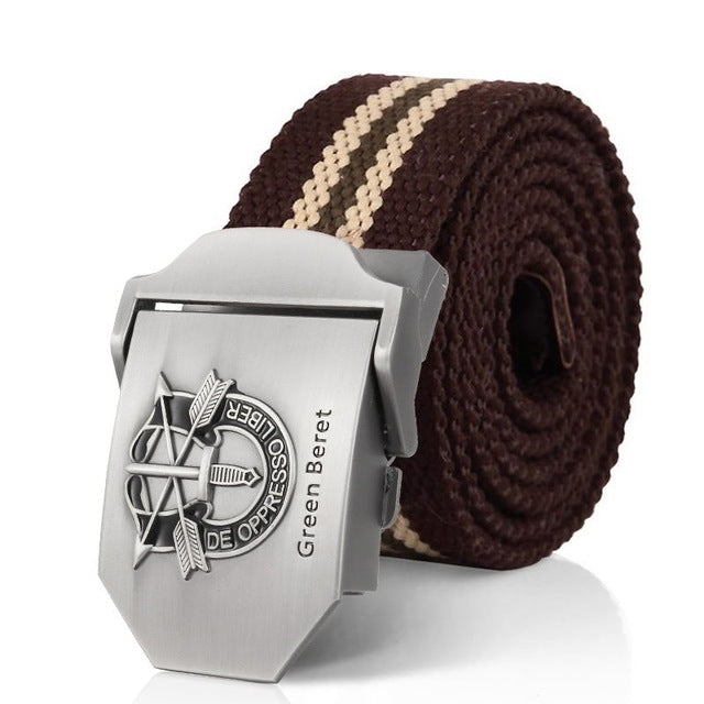 Special Forces Special Operation Commands Green Beret Metal Buckle Canvas Belt