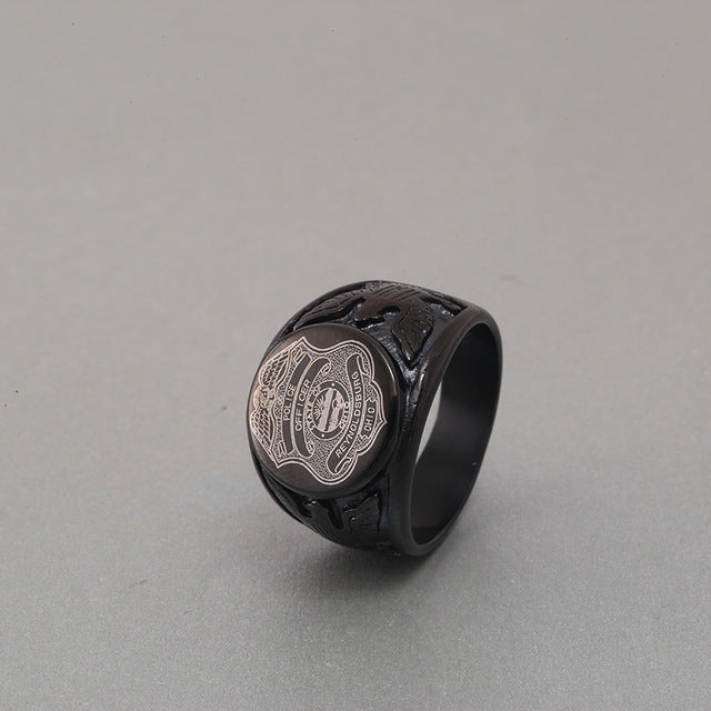 Black USA Military Ring United States MARINE CORPS US ARMY Men Rings In Stainless Steel