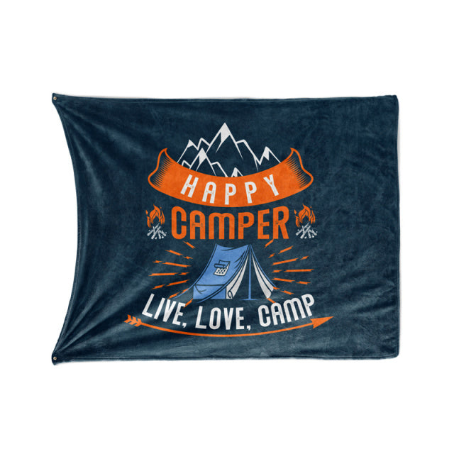 Happy Camper Navy Hairy Winter Bed Covers Tapestry