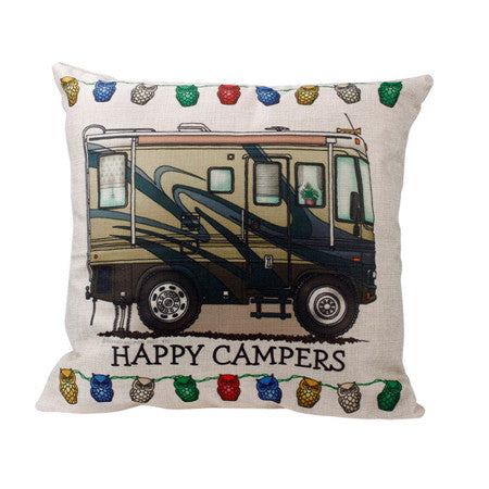 Happy Campers Pillow Cover cushion Cases Home