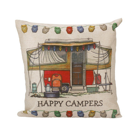 Happy Campers Pillow Cover cushion Cases Home