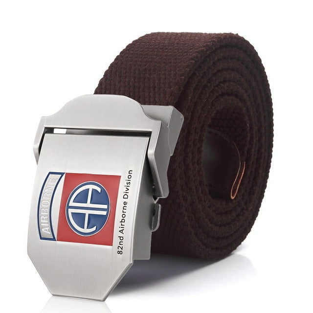 82nd Airborne Division luxury Metal buckle belt Army tactical belts for Men strap male