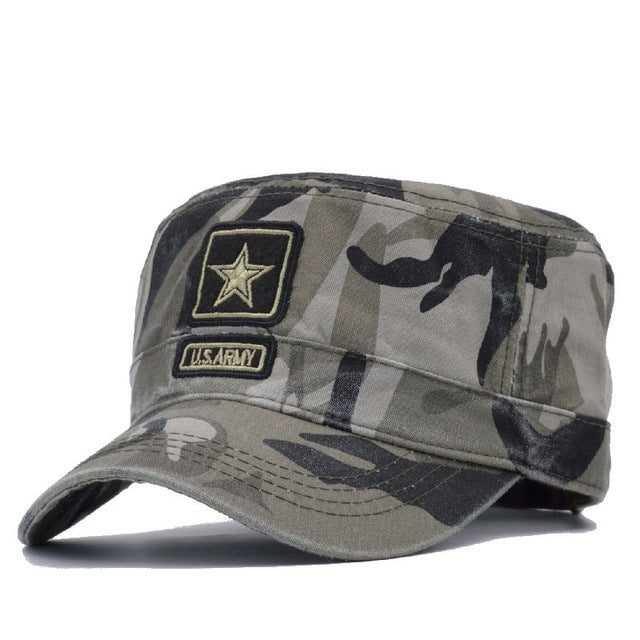 New Camo Flat Cap US Army Cap Men Baseball Cap