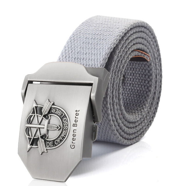 Special Forces Special Operation Commands Green Beret Metal Buckle Canvas Belt