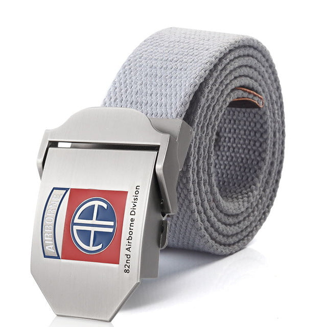82nd Airborne Division luxury Metal buckle belt Army tactical belts for Men strap male