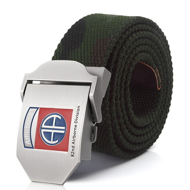 82nd Airborne Division luxury Metal buckle belt Army tactical belts for Men strap male