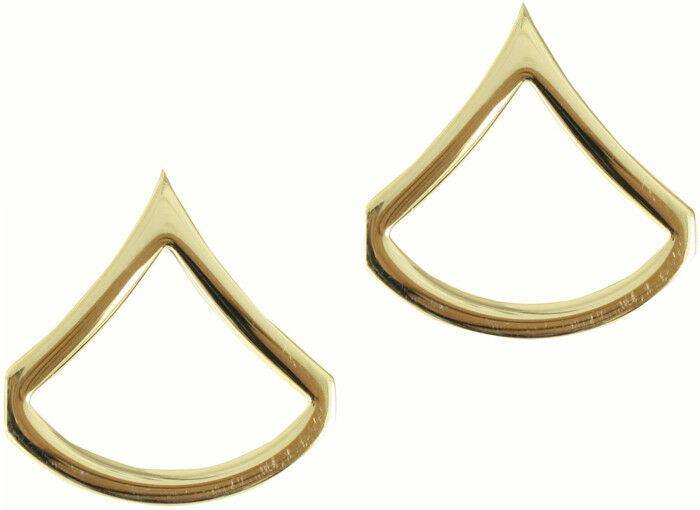 US Army Rank Insignia Gold Polished Pin Set - USA Made