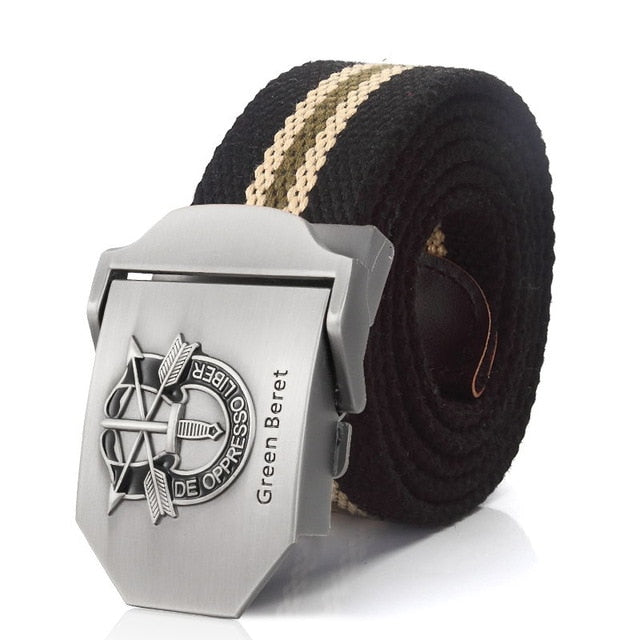 Special Forces Special Operation Commands Green Beret Metal Buckle Canvas Belt