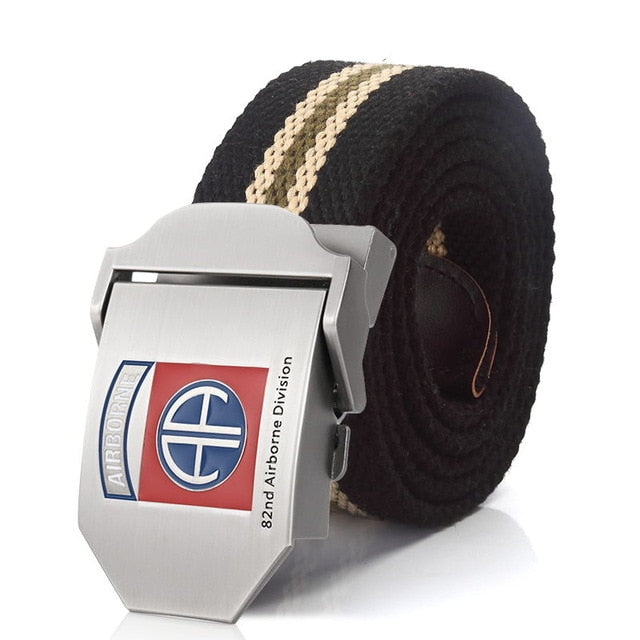 82nd Airborne Division luxury Metal buckle belt Army tactical belts for Men strap male