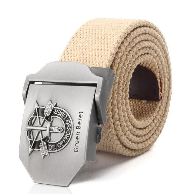 Special Forces Special Operation Commands Green Beret Metal Buckle Canvas Belt