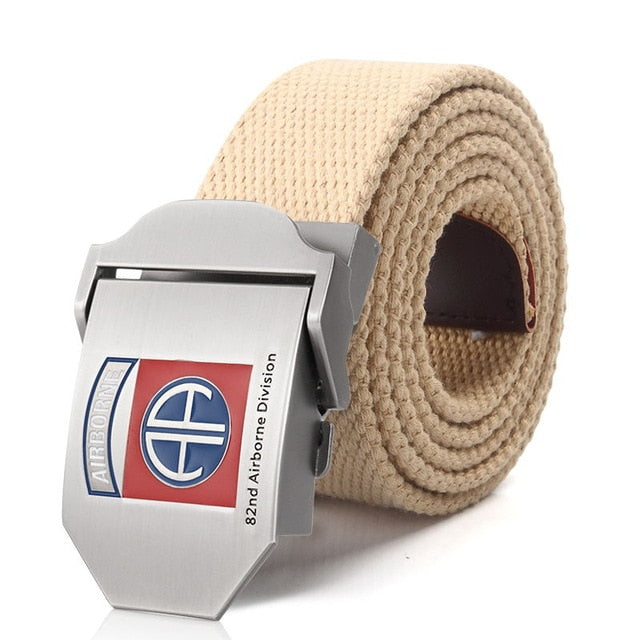82nd Airborne Division luxury Metal buckle belt Army tactical belts for Men strap male
