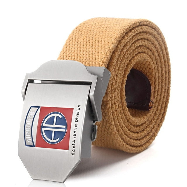 82nd Airborne Division luxury Metal buckle belt Army tactical belts for Men strap male