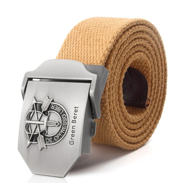 Special Forces Special Operation Commands Green Beret Metal Buckle Canvas Belt