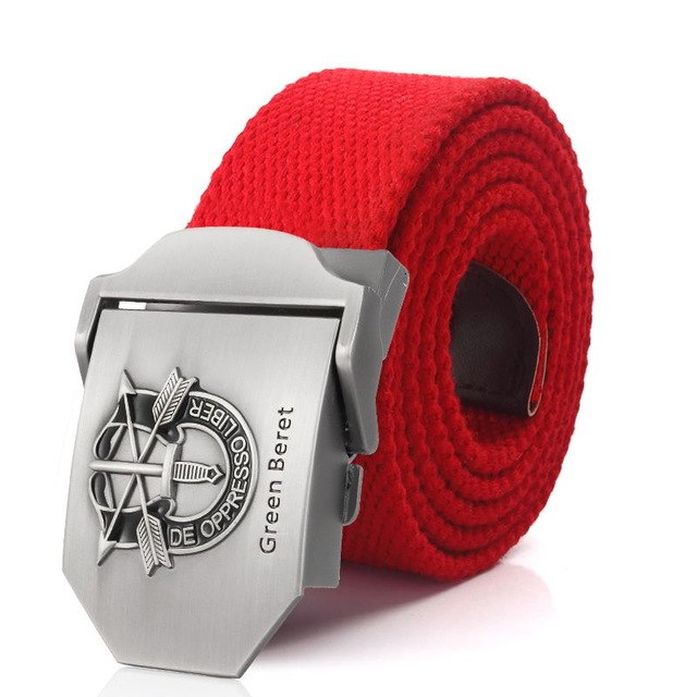 Special Forces Special Operation Commands Green Beret Metal Buckle Canvas Belt