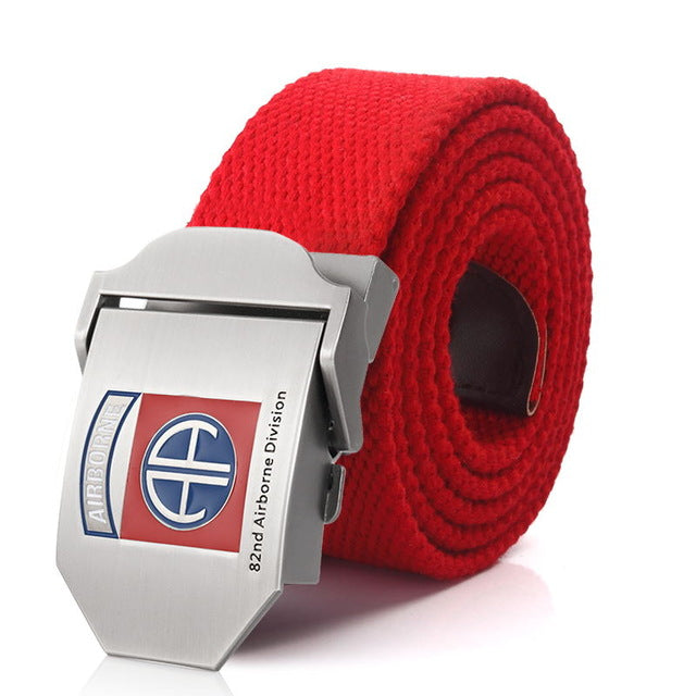 82nd Airborne Division luxury Metal buckle belt Army tactical belts for Men strap male
