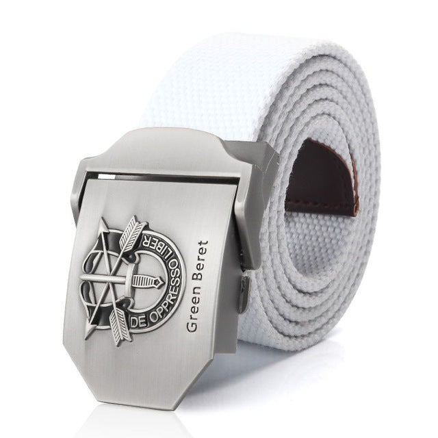 Special Forces Special Operation Commands Green Beret Metal Buckle Canvas Belt