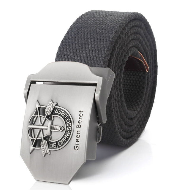 Special Forces Special Operation Commands Green Beret Metal Buckle Canvas Belt